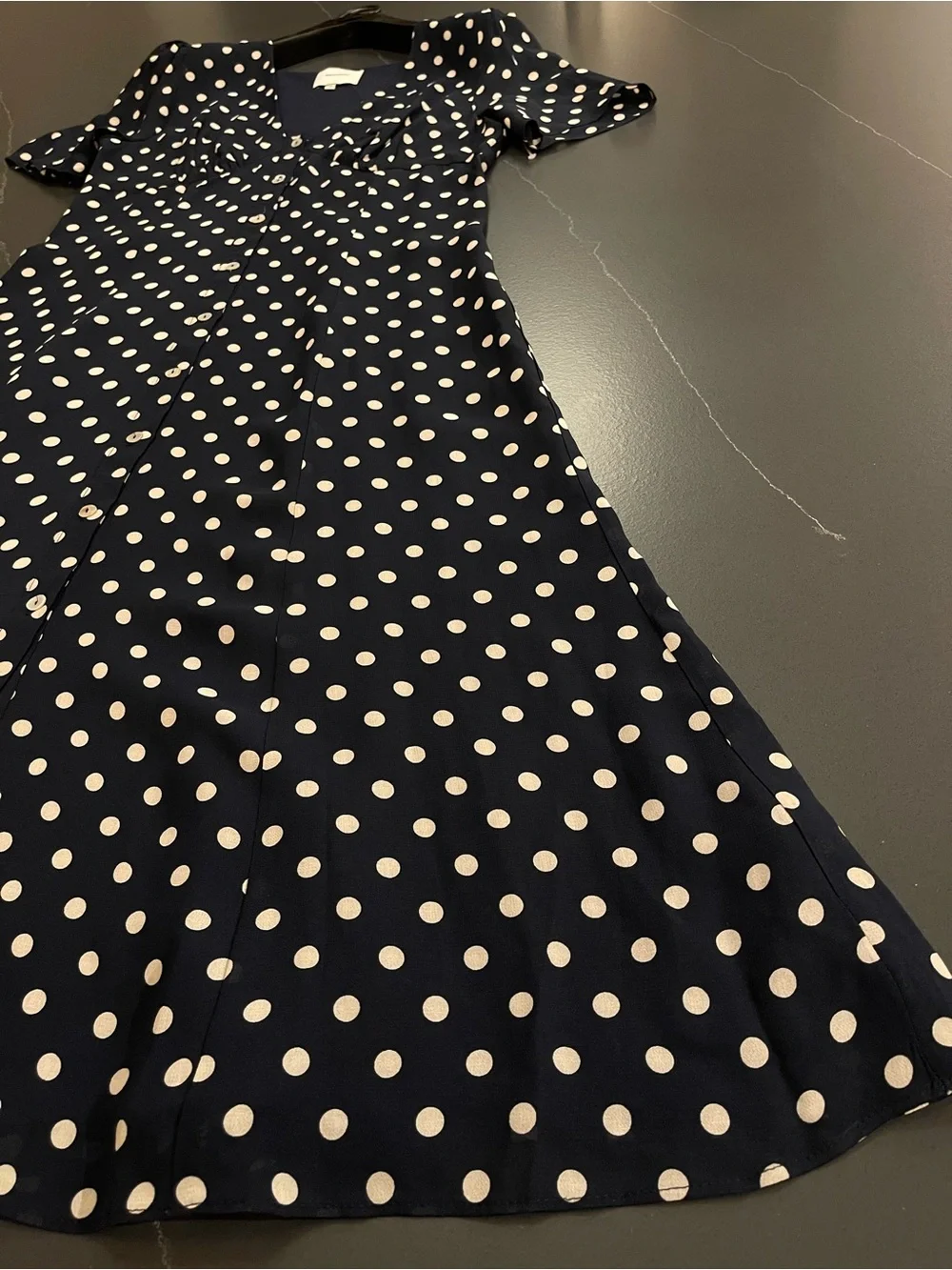 NEW Reformation Lise Midi Dress In Blue Dot Size 8 - Picture 13 of 14